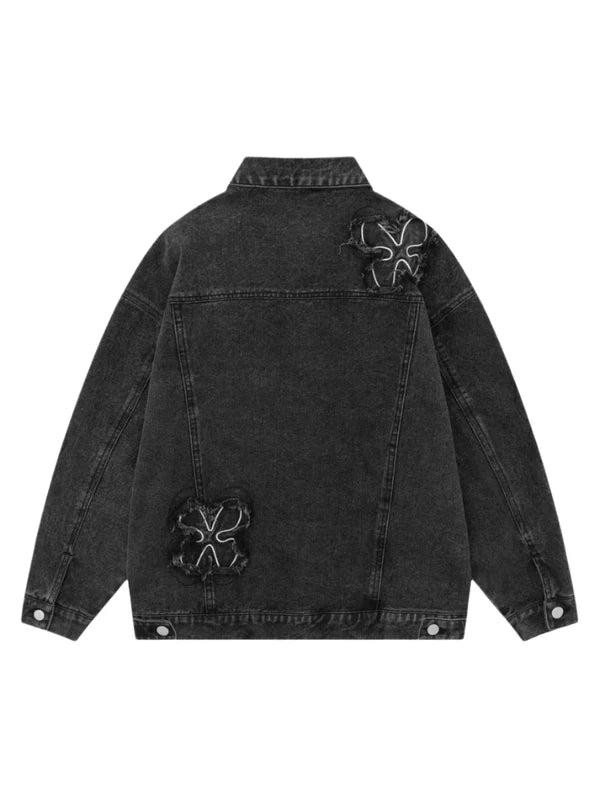 Floral Patch Emboirdery Jacket